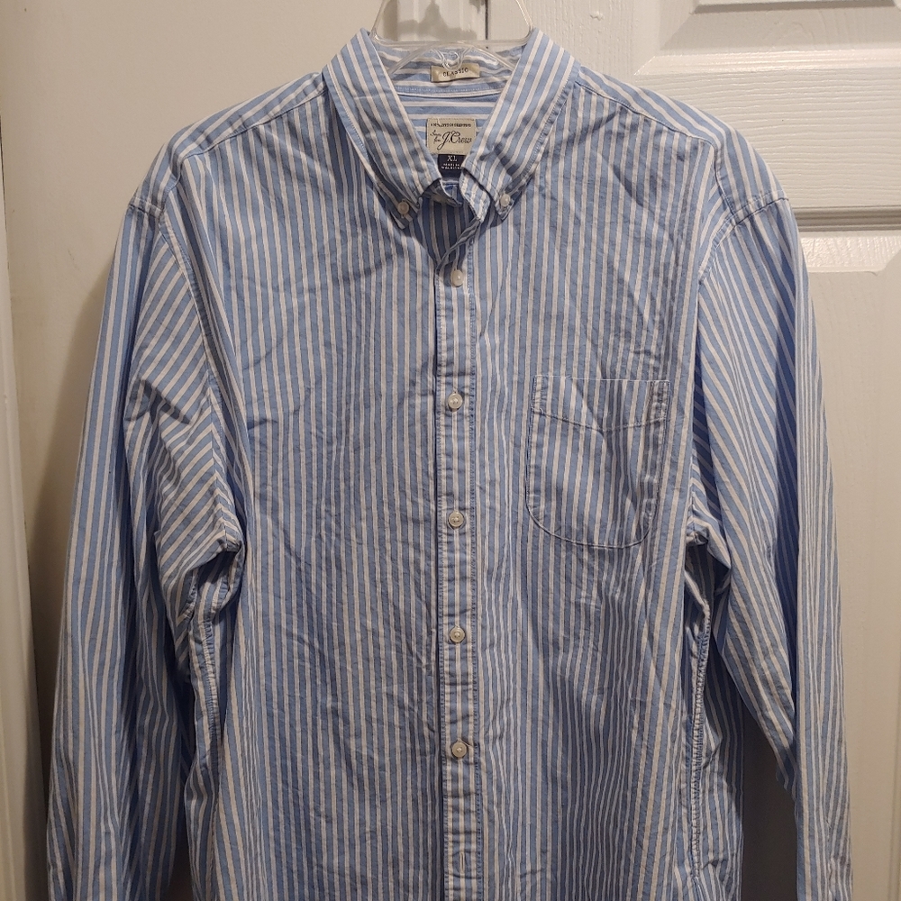 J.Crew Baby Blue Striped Button Down Shirt